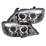 Phares angel eyes tuning chrom opel astra g
