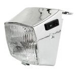 Phare avant optique avec support chromé pour mobylette peugeot 50 103 mvl neuf Phare avant optique avec support chromé pour mobylette peugeot 50 103 mvl neuf
