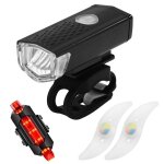 Phare led rechargeable usb pour v�lo tout terrain, feu arri�re de bicyclette de route, feux de rayons ...