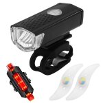 Phare led rechargeable usb pour vlo tout terrain, feu arrire de bicyclette de route, feux de rayons ...