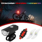 Phare led rechargeable usb pour vlo tout terrain, feu arrire de bicyclette de route, feux de rayons ...
