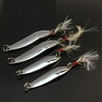 Pices mtallique rigide avec plumes, appt artificiel wobbler idal pour la pche en mer ou dans le ...