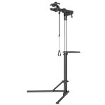 Pied d'atelier v�lo pliable r�glable avec plateau outil - pince pivotante 360 - charge max. 40 kg - noir ...
