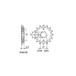 Pignon cagiva 350 elefant 1986 - 8 - cagiva 650 elefant 1986 - 1987 - 530 - 14 dents - similaire jtf725 ...