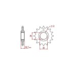 Pignon de sortie de boite esjot pour moto honda 600 cb f hornet 2007 a 2014 16 dents pas 525