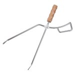 Pince a bois antidrapante pour barbecue, en acier inoxydable, durable, pour chemine d'extrieur, accessoires ...