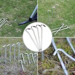 Piquets de tente en mtal robuste, 12 pices, agrafes de jardin, crochets de clture de bordure de jardin ...