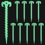 Piquets de tente en plastique a vis 20cm (10 pi�ces) piquets de camping d'ancrage au sol auto - lumineux ...