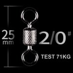 Pivots de pche a roulement a billes en acier inoxydable avec mousqueton de scurit, anneaux solides, ...