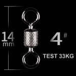 Pivots de pche a roulement a billes en acier inoxydable avec mousqueton de scurit, anneaux solides, ...