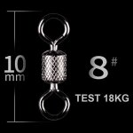 Pivots de pche a roulement a billes en acier inoxydable avec mousqueton de scurit, anneaux solides, ...