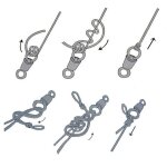 Pivot de pche a roulement a billes, connecteur de moletage, avec mousqueton de scurit, anneaux de ...