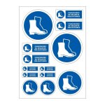 Planche a4 de stickers chaussures de s�curit� obligatoires autocollant - b47