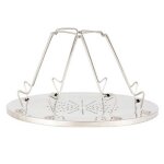 Plaque de barbecue pliable en acier inoxydable, 4 tranches, portable, camping en plein air, grille pain, ...