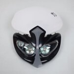 Plaque phare t�te de fourche one enduro diamond blanc pour moto optique halog�ne neuf