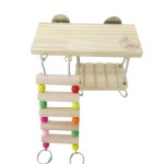 Plate forme en bois de hamster avec jouets a m�cher, accessoires de cage a echelle d'escalade chinchilla ...