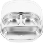 Plateau compartiment� en acier inoxydable de qualit� sup�rieure - assiette ecologique pour repas, camping ...