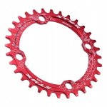 Plateau rond pour vlo monovitesse bcd 104 mm 32 dents rouge