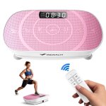 Plateforme vibrante fitness merach mini, rose, 11 niveaux, tlcommande, ecran led, moteur silencieux, ...