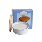 Plisson - 240 - bol a raser plisson porcelaine couvercle bois + savon