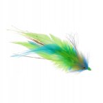 Plume artificielle truite saumone verte 7  avec tube