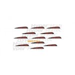 Plumes naturelles paraboliques rouge x12