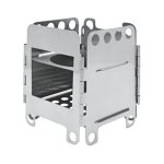 Po�le a bois de camping portable, l�ger et pliable, en acier inoxydable, pour la p�che, la randonn�e, ...