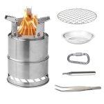 Pole a bois lger pliable et coupe vent, 1 pice, ensemble de cuisson pour pique nique barbecue en plein ...