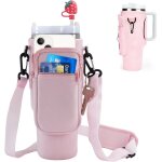 Pochette bouteille eau pour stanley cup accessoires avec sangle ajustable et poche tlphone porte gourde ...
