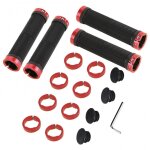 Poignes de guidon de vlo ergonomiques antidrapantes a double verrouillage, 2 paires, avec 2 embouts, ...