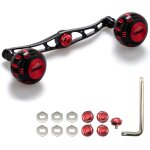 Poignee moulinet peche 130mm pour reels baitcasting accessoire noir et rouge