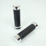 Poign�e rms noir embout chrom� pour scooter piaggio 150 vespa px 1978 - 1981 neuf