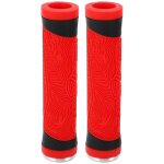 Poignes de vlo vtt en silicone, guidon plat, embouts de guidon, poignes rouges