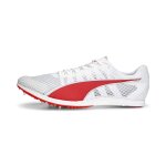 Puma pointes d'athltisme evospeed distance 11, chaussures, blanc / rouge / mtallique silver, 44