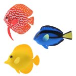 Poisson flottant en silicone artificiel avec ventouse, ligne de pêche, décorations d'aquarium réalistes ... Poisson flottant en silicone artificiel avec ventouse, ligne de pêche, décorations d'aquarium réalistes ...