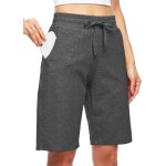 Polki - bermuda long en coton pour femme - 25, 4 cm - pour le yoga, l'exercice - longueur genou - entraînement ... Polki - bermuda long en coton pour femme - 25, 4 cm - pour le yoga, l'exercice - longueur genou - entraînement ...