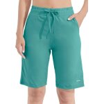Polki - bermuda long en coton pour femme - 25, 4 cm - pour le yoga, l'exercice - longueur genou - entraînement ... Polki - bermuda long en coton pour femme - 25, 4 cm - pour le yoga, l'exercice - longueur genou - entraînement ...