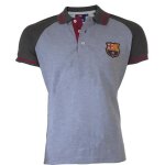 S - polo - fc barcelone - barca - gris - manches courtes - coton