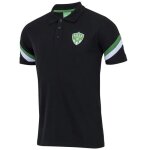 L - polo homme - as saint etienne - asse - noir - manches courtes - 65% coton 35% polyester