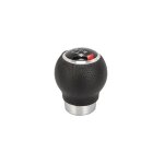 Pommeau cuir noir rond bague marche ar + 3 pastilles de vitesses