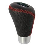 Pommeau levier vitesse cuir noirrouge marche arriere + 4 pastilles