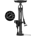 Pompe a velo a pied avec manometre, mini pompe a v�lo portable avec valve presta et schrader, haute pression ...