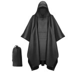 Poncho de pluie multifonctionnel avec capuche le noir