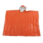 Poncho d'urgence rutilisable orange, couverture impermable d'isolation d'urgence pour camping de survie ...