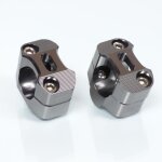 Pontet de guidon mad pour auto 22 - 28mm + h25mm titane neuf