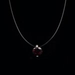 Poputton - collier transparent plaqu argent avec strass pour femme, ras du cou invisible, ligne de pche, ...
