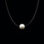 Poputton - collier transparent plaqu argent avec strass pour femme, ras du cou invisible, ligne de pche, ...