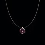 Poputton - collier transparent plaqu argent avec strass pour femme, ras du cou invisible, ligne de pche, ...