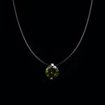 Poputton - collier transparent plaqu argent avec strass pour femme, ras du cou invisible, ligne de pche, ...