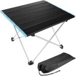 Portable camping table, lightweight folding table with aluminium table top and carry bag, easy to carry ...